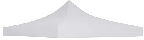 Homgoday Pavillondach für Feste, Ersatzdach für Pavillon, Oxford-Gewebe mit Spitzdach, wasserdicht und UV-Schutz, Ersatzabdeckung, Weiß, 3 x 3 m
