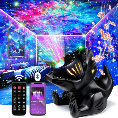 Galaxy Projector Dinosaur Night Light Projector,196 Lightings+22 White Noises+HIFI Bluetooth Speaker Star Projector Night Light Projector for Bedroom, Baby Projector Light,Dinosaur Bedroom Accessories