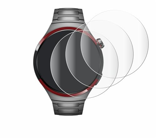 Savvies 4 Stück Full-Screen Schutzfolie für Huawei Watch 4 Pro Space Edition Full-Cover Displayschutz-Folie mit Installationshilfe [3D Curved]