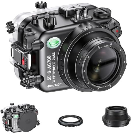 Sea frogs Underwater Camera Housing compatible with Sony A6700 E 4/10-18 OSS IPX8 Maximum Diving Depth 40m Waterproof Camera Case for Diving, Surfing, Rowing, Skiing
