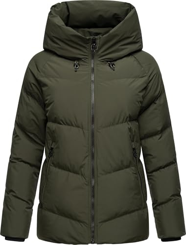 Ragwear Damen Winterjacke warme, wasserdichte Basic-Steppjacke mit Kapuze Cessi YOUMODO XS-3XL