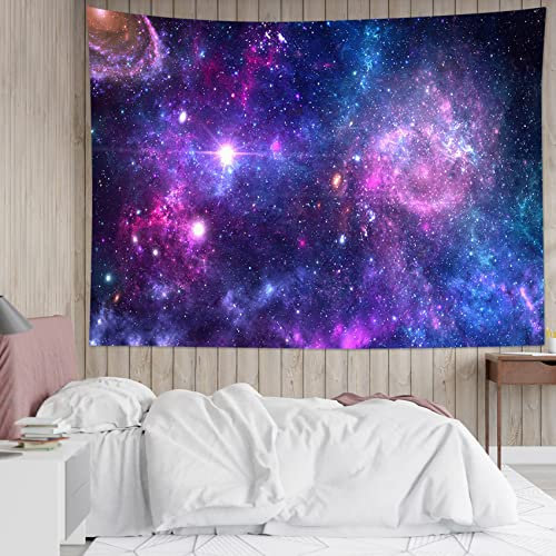 Wandtuch Galaxy Decke Cool Lila Und Blau Sternenhimmel Wandteppich Weiches Wandteppiche Waschbar Tapestry Für Zimmer Schlafzimmer Wohnzimmer 130x152cm