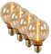 LUXULA 4x LED Filament Leuchtmittel LINE Amber - Globe G80 E27 2W 65lm 1800K Warmweiß dimmbar - Vintage Design Ambiente Deko Glühbirne Lampe