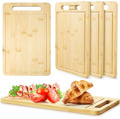 5 taglieri in bambù, 30 x 20 x 1,2 cm, per cucina, in legno, vuoti, per pizza, pane, salumi, frutta, verdura