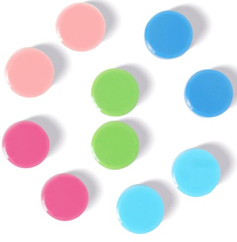QOJOPU 10 Starke Magnete für Magnettafel & Whiteboard - Bunte Kühlschrankmagnete, Bunte Kleine Runde Magnete - Dekorative Magneten Starker Halt, für Haus Büro Pinnwand Klassenzimmer Fotos (5 Farben)
