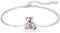 enjoylifecreative Teddybär Kristall Armband für Damen 925er Sterling Silber Bär Anhänger Armkette Geburtstag Valentinstag Schmuck Geschenke für Frauen Mädchen