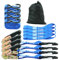 BULLITT 8Pcs Ratchet Tie Down Straps Set with 750KG Break Strength,4x 25MM*4.3M Adjustable Ratchet Straps with S Hooks Iron Handles+4x 26.4CM Soft loops for Motorcycles/Cargo/Car Roof/Household-Blue