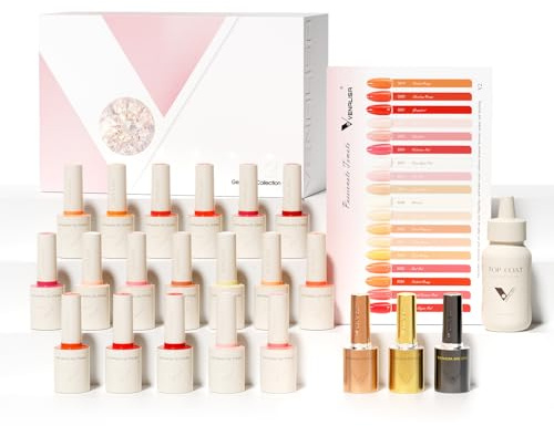 VENALISA UV Nagellack Set 18 Farben Rot Koralle Rosa Nude Aprikose Farbgel für Gelnägel Gellack Gel Polish Gelnägel für Nägel