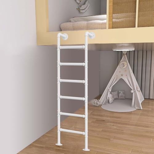 LIUWOPA Metall-Leiter für Hochbetten, 124,5 cm, 127 cm, 132,1 cm, 149,9 cm, Wandmontage, Dachboden, Treppe, Notfallleiter für Etagenbett, Wohnmobil, Dach, Heimbüro, Sicherheitsleiter, anpassbare Größe