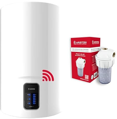 Ariston, Lydos Wifi - Termo Eléctrico 80 Litros Vertical + Filtro Antical, kit polifosfatos para calentador