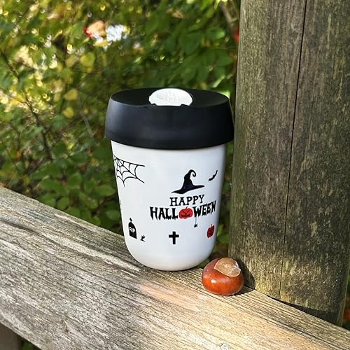 ADOMA Coffee To-Go Becher 0,25L aus Kunststoff (Modern, Schwarz-Halloween)