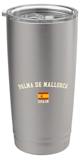 Vintage Palma di Maiorca Spagna Bandiera Spagna Souvenir Retro Bicchiere termico in acciaio inox doppia parete