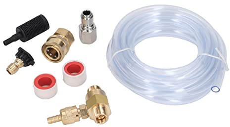 Injector for Pressure Washer, Brass Stainless Steel Downstream Soap Dispenser with 9.8ft Tube, Adjustable Dilution Ratio, 5000PSI Max, 14 Inch Nozzle