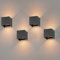 K-Bright 4 Pack 12W LED Wandleuchte Innen/Außen Wandlampe Auf und ab Einstellbarer Lichtstrahl Warmweiß 3000K LED Außenwandleuchte IP65 Wasserdichte Wandleuchte Dunkelgrau