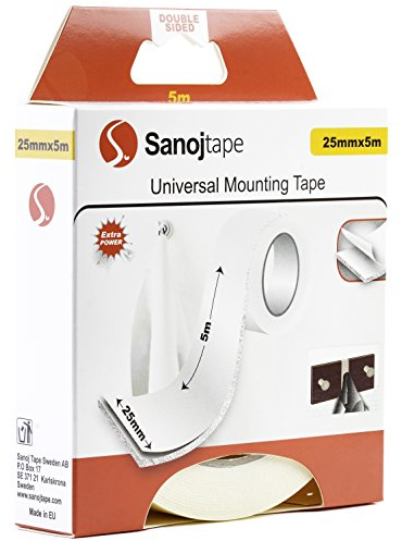 Sanojtape Schaumstoff Tape weiß Universal Doppelseitig 25mm x 5m