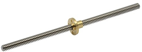 ReliaBot 150mm T8 Lead Screw and Brass Nut (Acme Thread, 2mm Pitch, 4 Starts, 8mm Lead) for 3D Printer and CNC Machine Z Axis