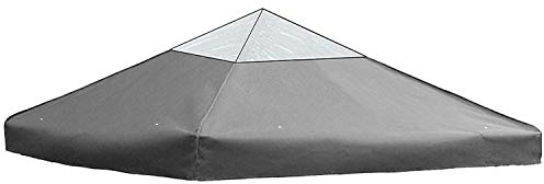 freigarten.de Ersatzdach für Pavillon 3x3 Meter Wasserdicht Material: Panama PCV Soft 370g/m² extra stark Modell 2 (Anthrazit + Fenster)