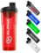 Alpha Designs | 1l Protein Shaker Bottle 1000ml Protein Shake Mixer | Leakproof Screw Cap | Red