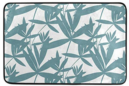 FANTAZIO Fußmatten für Eingangsbereich, Outdoor, Flora Flora Laub, Teppich, gerade, Teppichgreifer für Küche/Bad, 59,9 x 39,9 cm