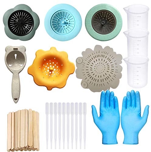 Allaonze 30 PCS Acrylique Tamis Verser Outils, 6 PCS Crépines Coulée Acryliques en Silicone de Peinture Kits, Kits D'outils de Peinture Ensembles de Dessin pour Peinture Bricolage