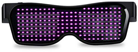 Queen.Y Led Brille Anpassbar Bt Leuchten Brillen Bluetooth App Verbunden Led Display Intelligente Brille Usb Wiederaufladbare Diy Funky Brille für Nachtclub Party Bühne Dj Halloween