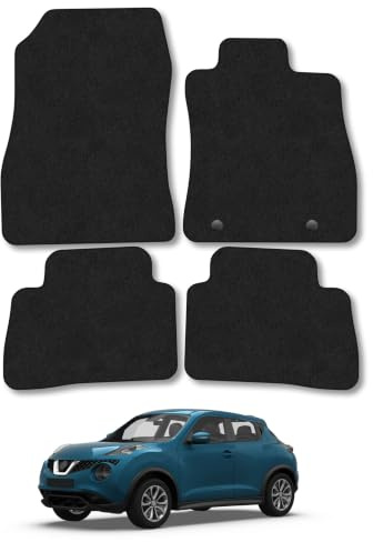 Nissan Juke (2010-2019) Carpet Car Mats | Black Edge Trim Tailored Fit Floor Mats Full Coverage Protection Accessories Easy Clean Anti Slip Made in the UK