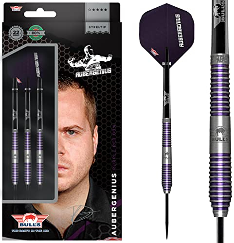 Bull's NL Steel Darts Dirk Van Duijvenbode Aubergenius The Titan 80% Tungsten Steeltip Darts Steeldart (22 Gramm)