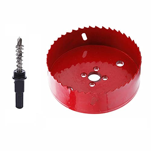 TUNEZ® Scie cloche M42 bimétallique avec arbre hexagonal et forets de centrage en métal pour bois, métal, plaque de plâtre, fer, tuyau en plastique (110 mm)