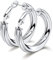 Bestyle Creolen Silber Klein Chunky Huggie Creolen für Damen Edelstahl Ohrringe Runden, Helix Piercings Chirurgenstahl Ohrringe, Durchmesser 30MM, Ohr Modeschmuck für Frauen und Mädchen