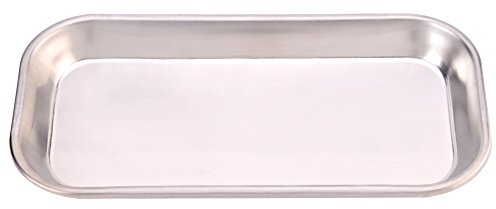 Bandeja para Instrumentos Clínicos, Bandejas Quirúrgicas para Detener el Flujo de Líquido Bandeja Dental Altura Moderada del Borde 201 Acero Inoxidable Bandeja de Acero Inoxidable para