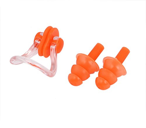 Ruilogod Ohrstöpsel zum Schwimmen, Tauchen, Ohrenschutz, Endclip-Set, Orange (ID: 833 9e7 b4c b16 942