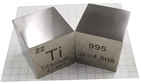 嘉信誉 Titan (Ti) Dichtewürfel, Laborqualität, präzise über 99,9 % hochrein, verwendet für Laborversuche, persönliche Hobbys und Sammlungen (Größe: 2,5 cm, Farbe: poliert)