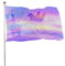 NIBABA Dekorative Gartenflagge, Hofbanner, magisches Schloss, Einhorn-Druck, alle Jahreszeiten, Urlaub, Willkommensflagge, Rasen, hängende Dekoration, 90 x 150 cm