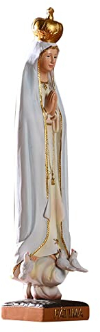 Jimtuze Gesegnete Jungfrau Maria Fatima Statue | Katholische Deko-Statue aus Kunstharz | Renaissance-Sammlung, Harzfigur, religiöses Geschenk, Dekoration