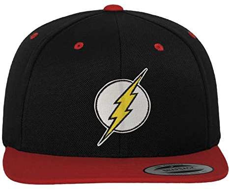 The Flash Offizielles Lizenzprodukt Premium Snapback Cap (Schwarz-Rot), Einheitsgröße