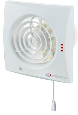 VENTS Axialer Abluftventilator für Wand Quiet 100 VT mit Zugschalter & Nachlauf