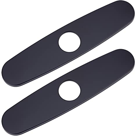 UNICRAFTALE 304 Abdeckplatte Aus Edelstahl Für Waschbecken Waschtisch Oder Küchenspüle Oval Schwarz 3-Zu-1-Küchenarmatur Rosette 58.5 mm Lang