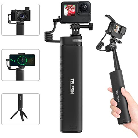 Rechargeable Selfie Stick QC/PD3.0 Quick Charging, 10000mah Power selfie stick Power Bank Universal For 12 11 10 9 8 7 6 5 Insta360 DJI Action Sports Camera For Smart Phone