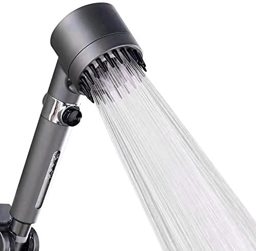 fanelod Duschkopf mit Handheld - 4 in 1 Handbrause mit Durchfluss,Duschkopf mit 3 Strahleinstellungen und EIN-/Ausschalter