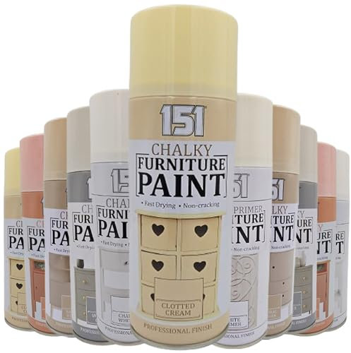 AlezyB - 3 x Clotted Cream Chalk Finish Spray Paint 400ml - Furniture Spray Paint Aerosol for Smooth Touch Matt Finish Office and Home