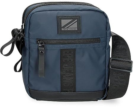 Pepe Jeans Hoxton Bandolera Dos Compartimentos Azul 17x22x7,5 cms Poliéster