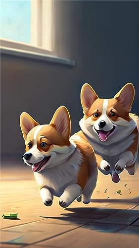 5D DIY Diamond Painting Kits für Erwachsene 80x140cm,Tiere Corgi Großes Diamond Art Leinwand Diamond Painting Full Drill Crystal Rhinestone Embroidery Craft Kits for Home Wall Decor Gift V-37