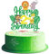 Joyeah Happy 2nd Birthday Jungle Animal Cake Topper Jungle Animals Cake Decoration Two Wild Forest Theme Lion Elephant Monkey Cake Topper for Baby Shower Birthday Party Decorations Supply