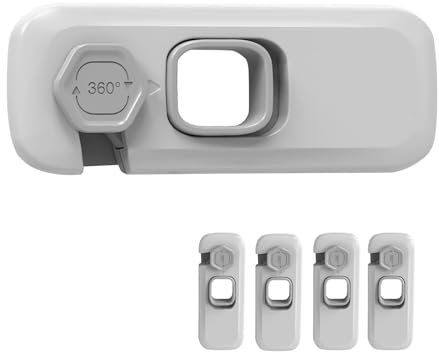 LINKWAY 5 Stück Kindersicherung Schrank Schubladen,Schranksicherung Kinder,Baby zum kleben Schubladensicherung Schrankschloss ohne bohren Babysicherung Schrank