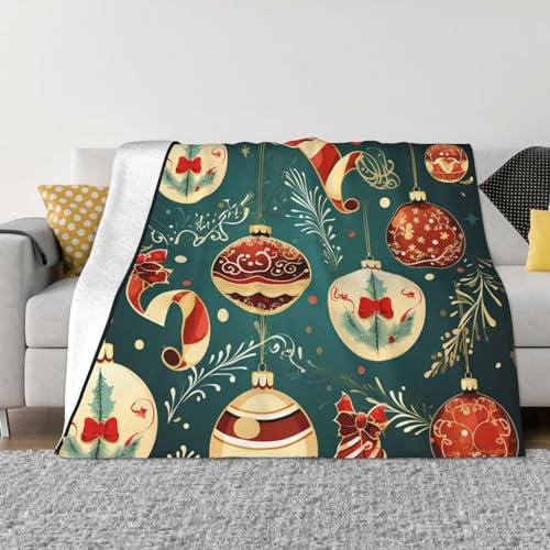 DEHIWI Flanell-Fleecedecke mit Weihnachtsmotiv, 101,6 x 76,2 cm, ultraweich, warm, gemütlich, Überwurfdecke, Ganzjahresdecken für Bett, Sofa, Wohnzimmer, Outdoor