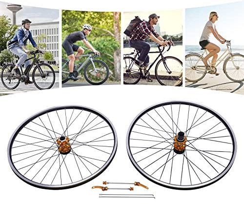 SOLOCJNL Mountainbike-Laufradsatz, 29 Zoll Aluminium-Legierung MTB Bike Disc Orange Nabe, Schnellspanner Vorderrad Hinterradsatz Scheibenbremse MTB Laufradsatz 200KG Last