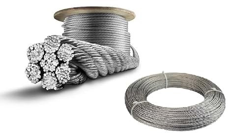 Wire rope cable stainless steel A4 316 marine grade 7x7 1mm 2mm 3mm 4mm (1, 5m, 3mm)