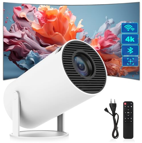 Mini Proyector Portátil 4K Android 11: Proyector HY300 4K 1080P Full HD Soporte - 200 ANSI Videoproyector WiFi 5G BT 5.0 con Auto Keystone - Proyector Móvil Cine en Casa para TV/PC