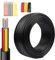 Wirelume Cable eléctrico 3x2mm² de calibre 14 Cable de extensión de 3 polos conductores 14 AWG Cable de cobre trenzado sin oxígeno de PVC Cable de cobre estañado de bajo voltaje de 10 pies/3 M
