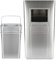 HUOLE Papelera con Cenicero Acero Inoxidable Basura Contenedor Cubo Diseño Elegante Funcional Sofisticado Insertos Extraíbles Robusto Capacidad -Plata (1pc) 30 * 24 * 60cm-48l
